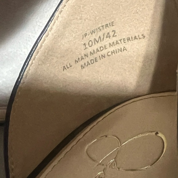 Jessica Simpson black quilted pointy toe ankle strap high heel size 10 - Picture 3 of 12